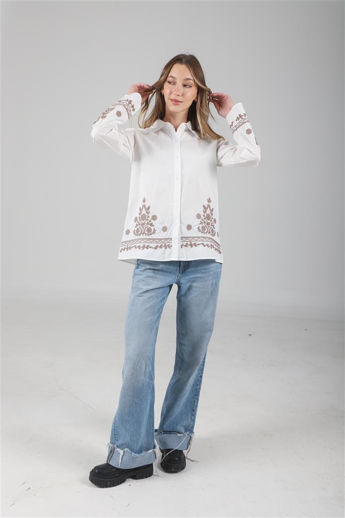 Camisa Vizantina Poplin Bordada